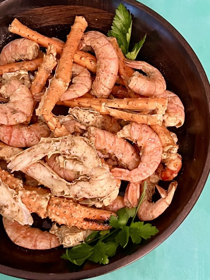 Steamed crab and shrimp with Old Bay seasoning