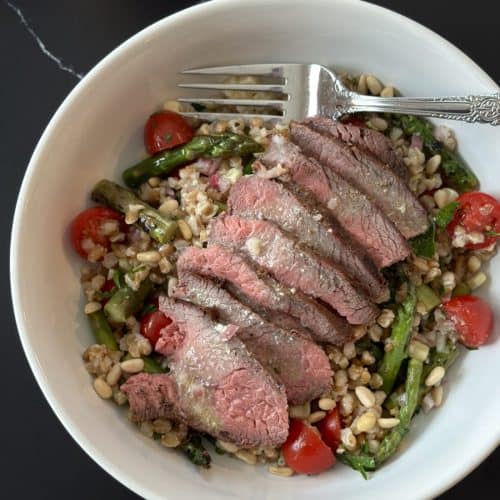 Grilled Lamb Salad With Farro And Lemon Vinaigrette